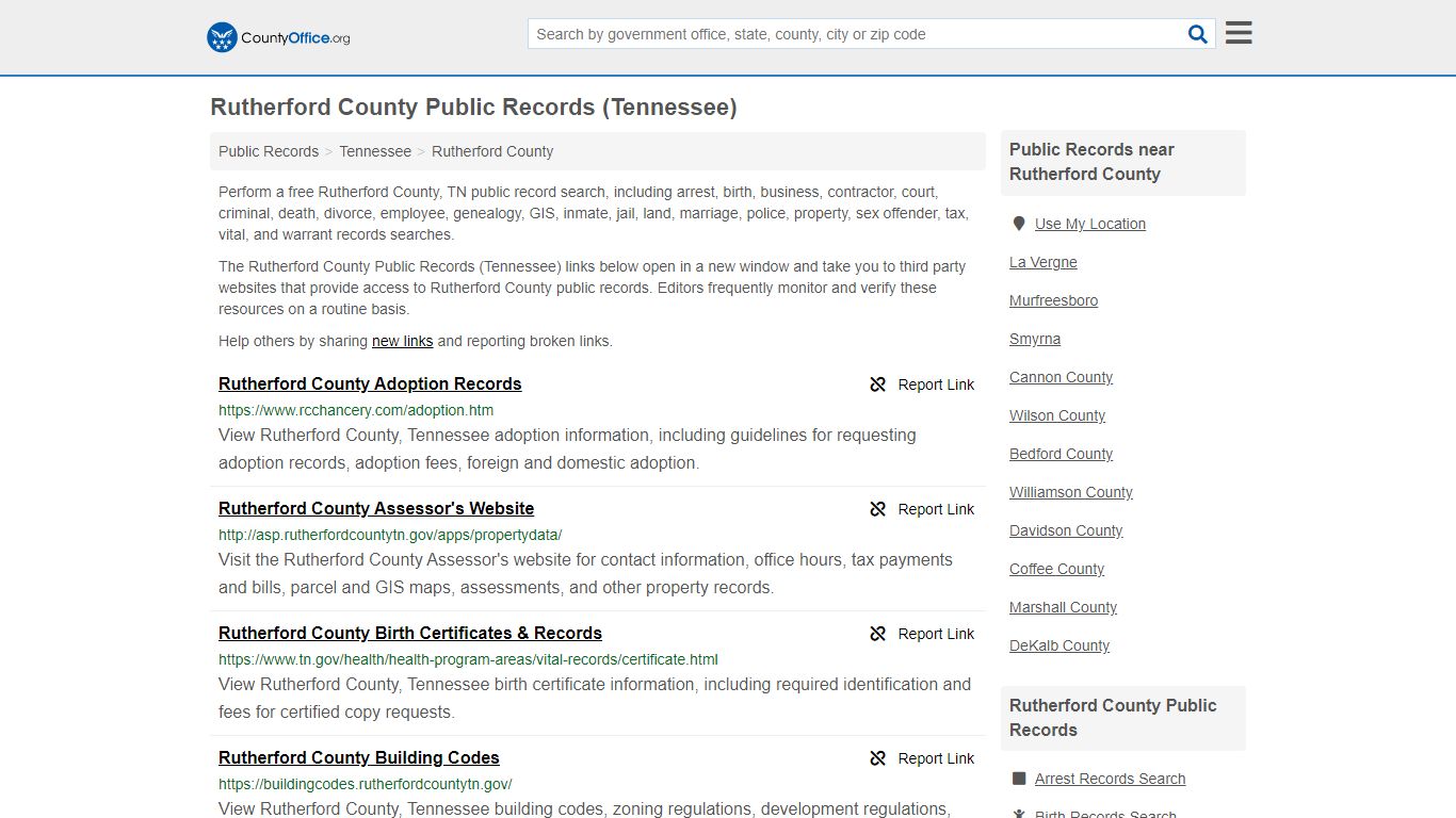 Public Records - Rutherford County, TN (Business, Criminal ...